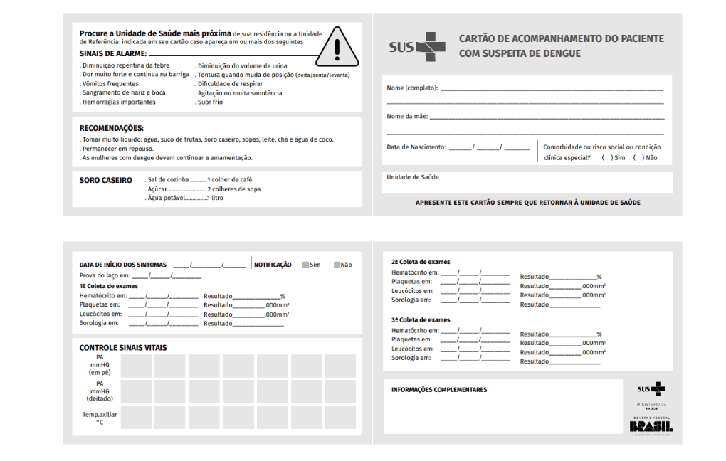 cartao de acompanhamento dengue